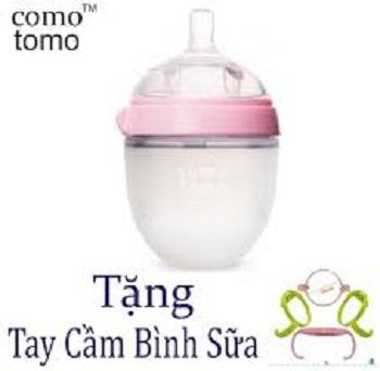 Bình sữa comotomo siêu mềm 150ml tặng kèm tay cầm