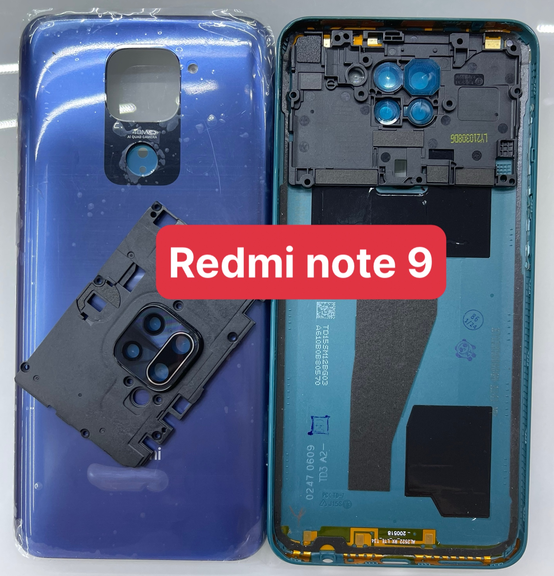 lưng vỏ( nắp lưng sau)+khay sim+kính camera+phím điện thoại xiaomi redmi note 9