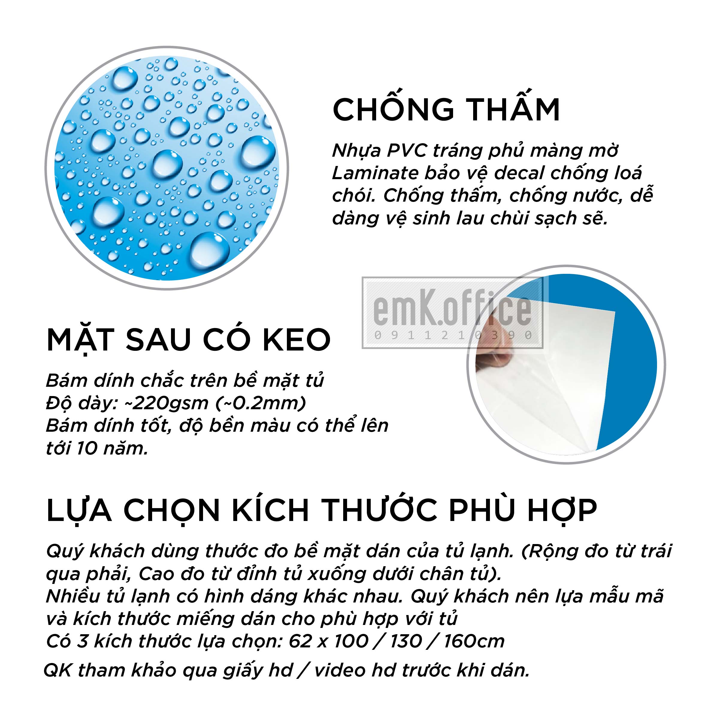 Decal dán tủ lạnh, miếng dán tủ lạnh mẫu cute - BO109