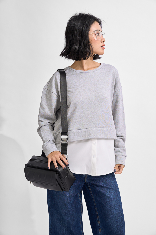 [NHẬP MÃ NOVFALAZSOCIAL02 GIẢM 40K ĐƠN 199K  ] Áo sweater Maybi suông thun phối lai sơmi