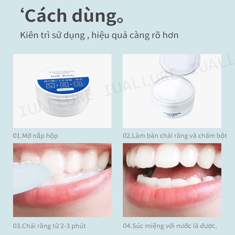 Bột Đánh Răng  Toothpowder tẩy trắng và làm sạch răng 50g [NHẬP KHẨU CHÍNH HÃNG 100%]