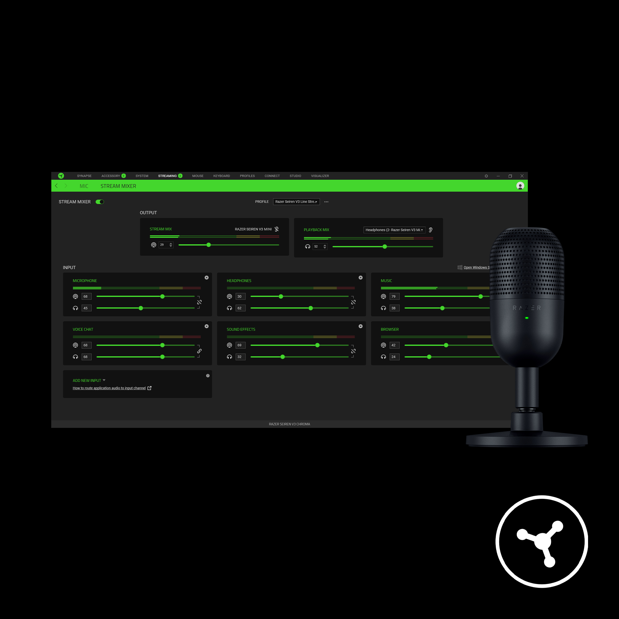 Micro Razer Seiren V3 Mini | Ultra-Compact USB Microphone | Supercardioid | Tap-To-Mute | Giảm Xóc Tích Hợp