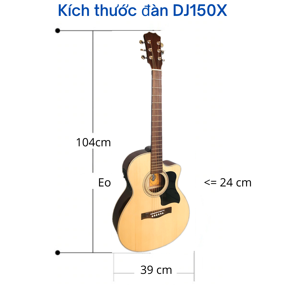 Đàn guitar Acoustic dáng khuyết DJ150 gỗ Hồng Đào solid, được sản xuất thủ công, âm thanh vang tốt, chất lượng đảm bảo - Duy Guitar Store