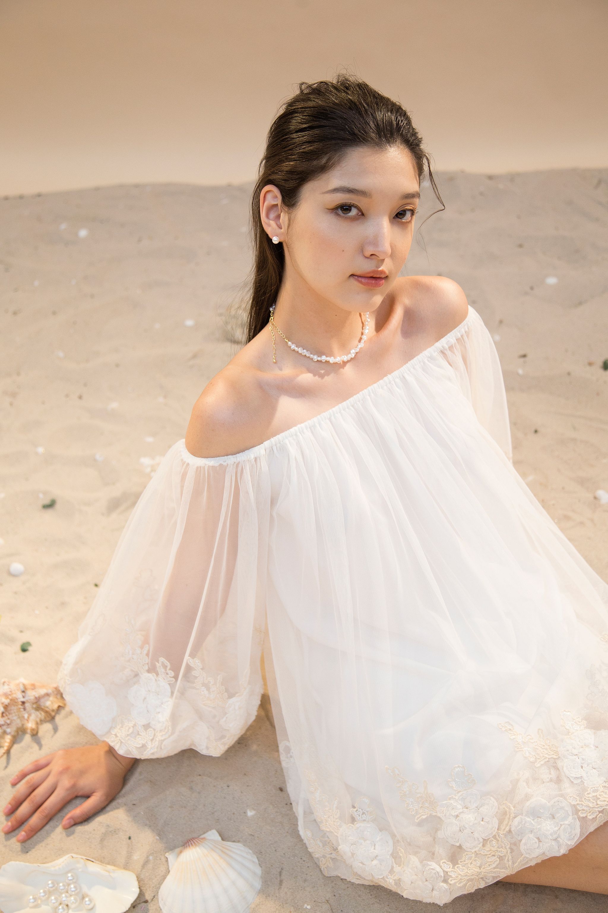 Đầm Trễ Vai Tay Dài - EDINI - D1578