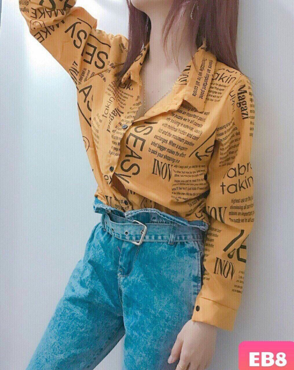 Áo sơ mi in hình báo thời trang ttsa0346