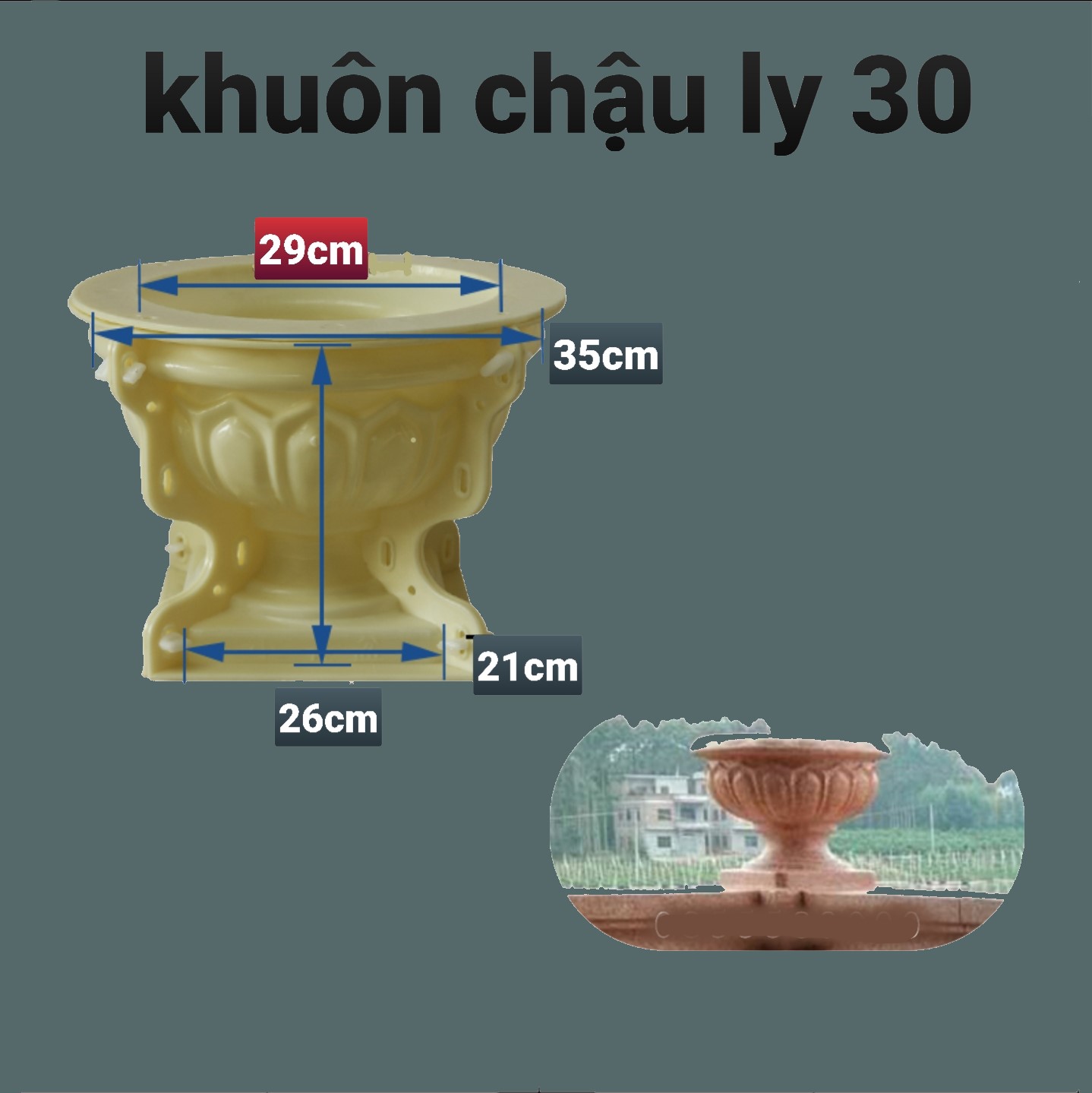 Khuôn đúc chậu ly - khuôn chậu đổ đáy (khuôn chậu ABS siêu bền )