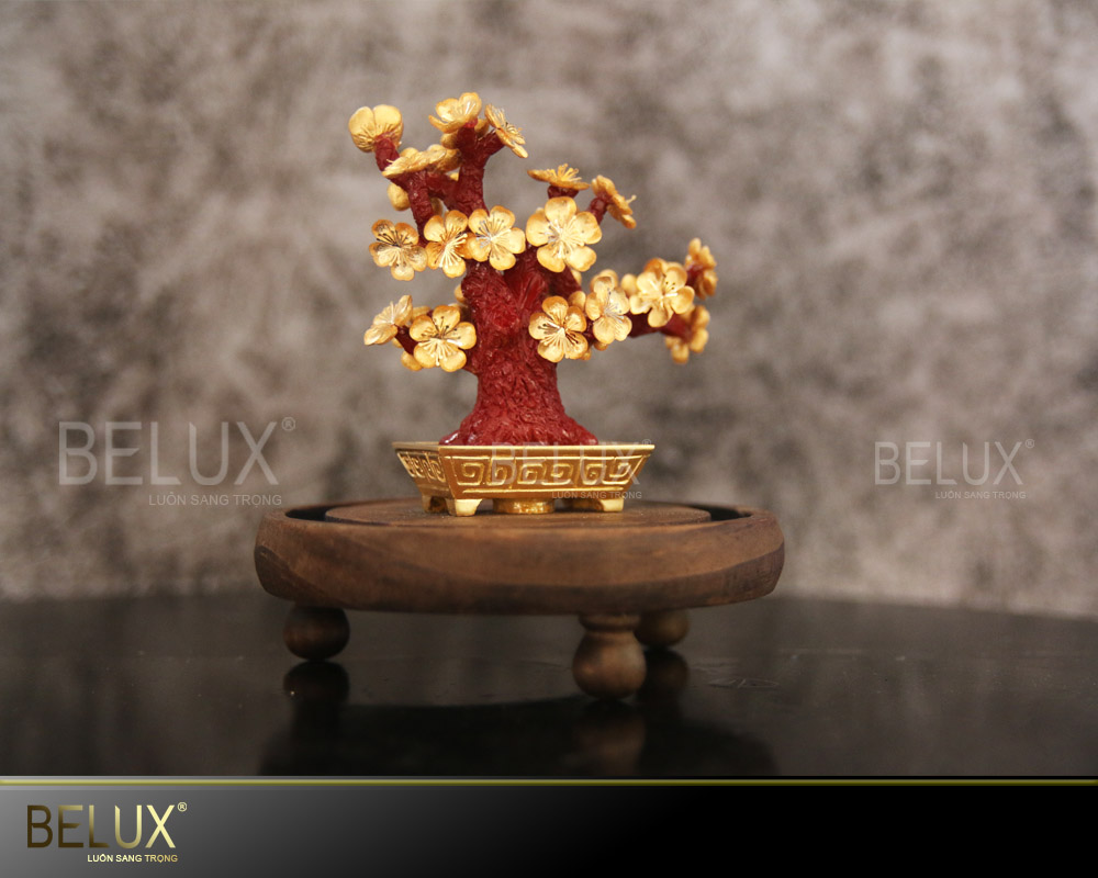 Mai vàng đón xuân dát vàng 24k 11x15cm [HOTDEAL]