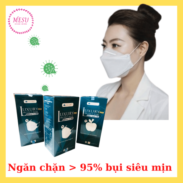 [Hộp 30 chiếc ] Khẩu trang y tế 4D cao cấp Sen Việt Luxury - kháng khuẩn, lọc bụi- MESU STORE