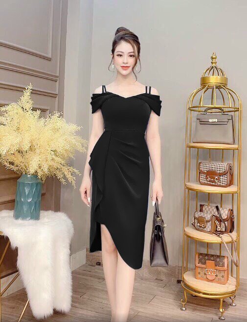 Đầm ôm trễ vai 2 dây  sang trọng