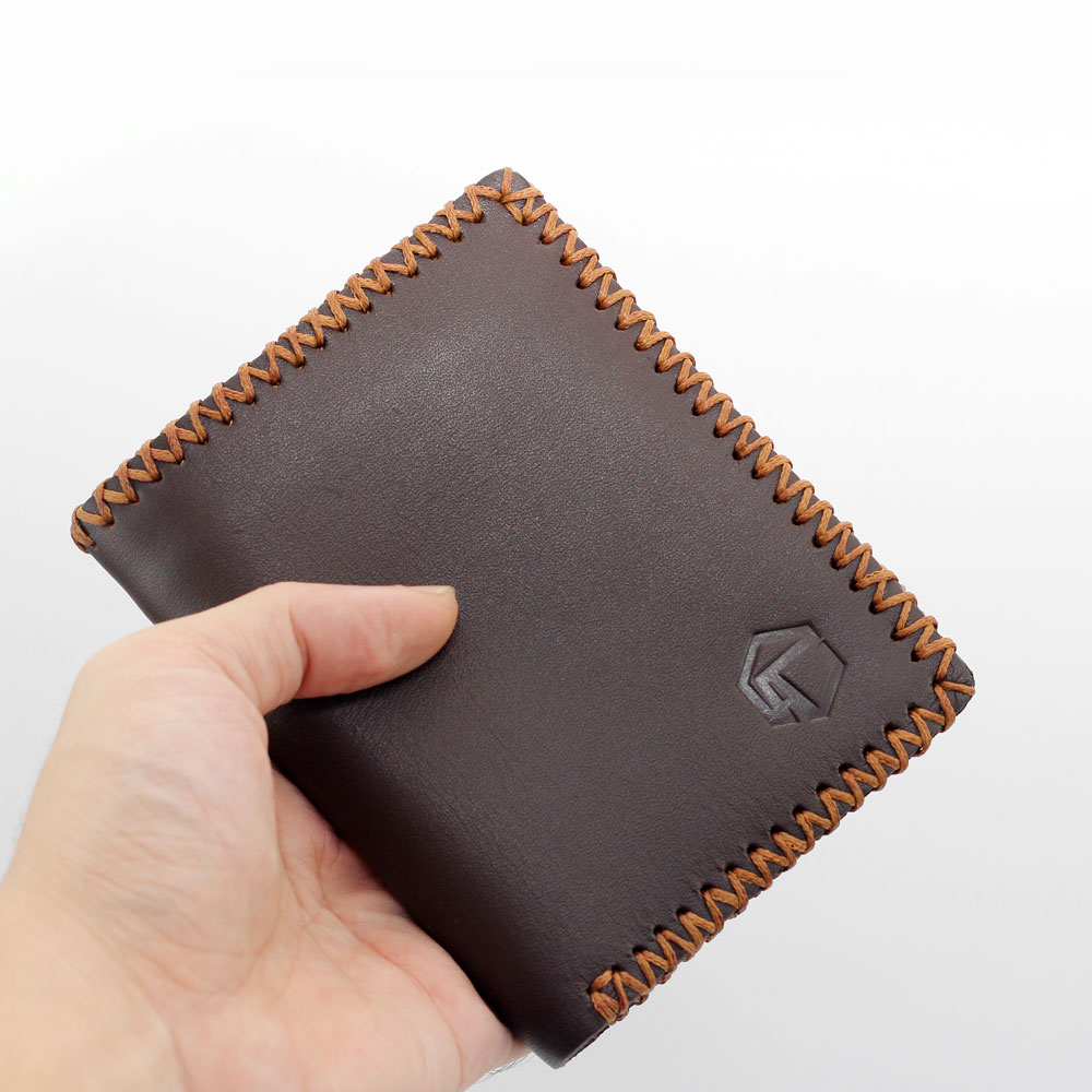 Ví đứng da bò AT Leather ATMV-02 - Viền may thủ công