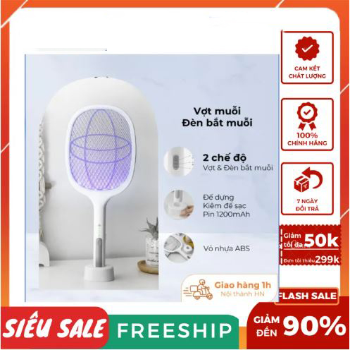 Vợt Muỗi Thông Minh Kiêm Đèn Bắt Muỗi Tự Động 2in1