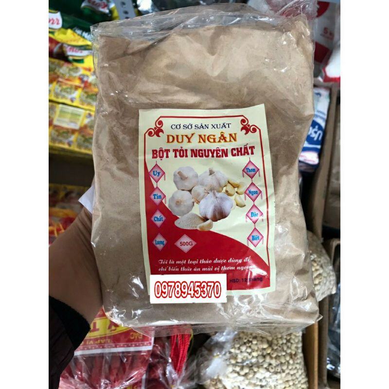 Bột tỏi nguyên chất xay mịn gói 500g.