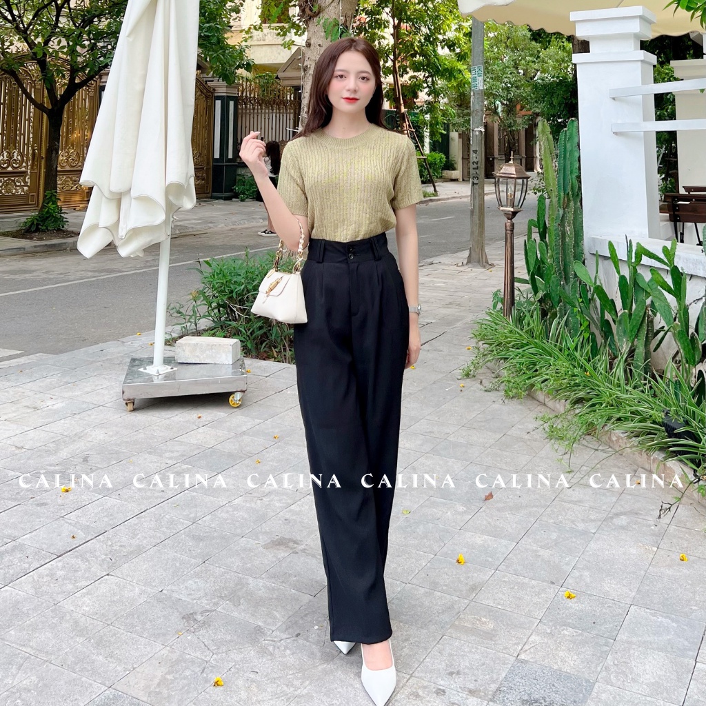 ❤️Quần Culottes Ống Rộng Cạp Cao Hai Cúc Dài 100cm Nhiều Màu❤️-Vải Vitex Cao Cấp.