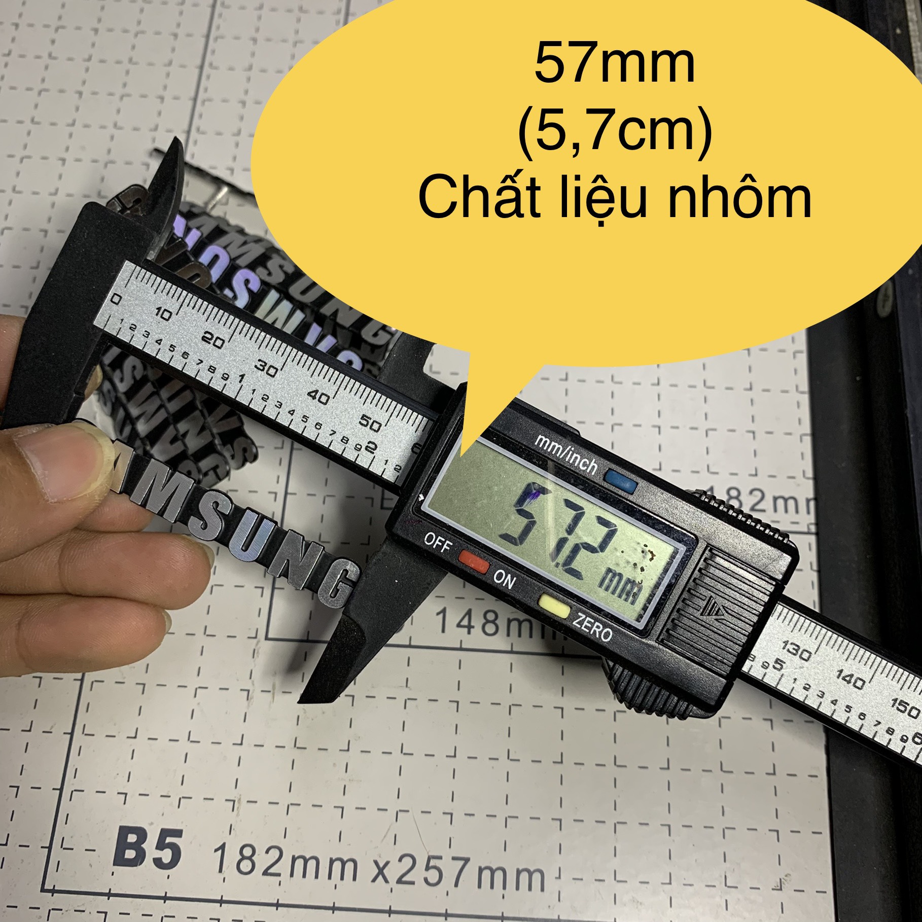 Tem/logo Samsung nhôm, giá 1 chiếc.