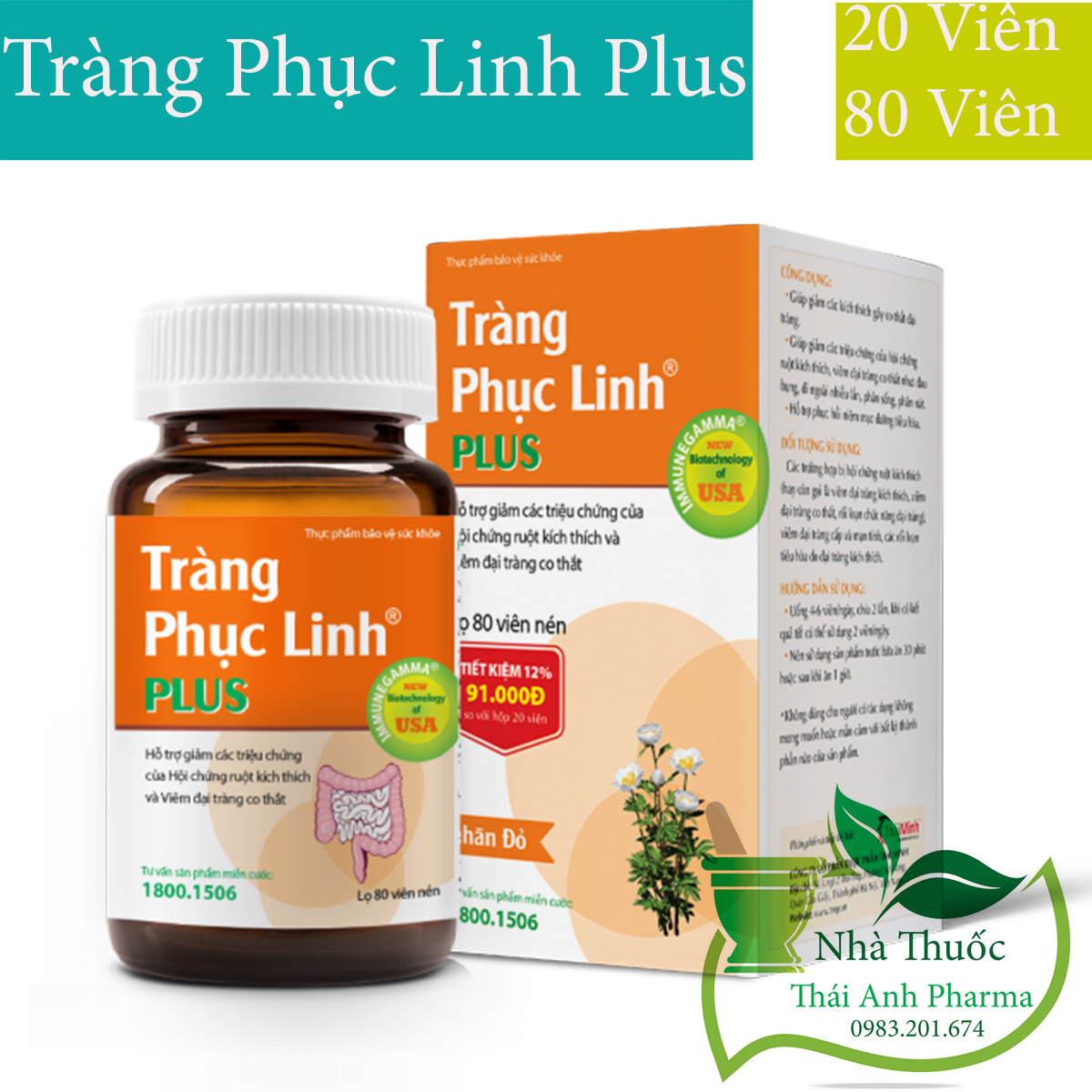 Tràng Phục Linh Plus - Hỗ Trợ Bệnh Đại Tràng