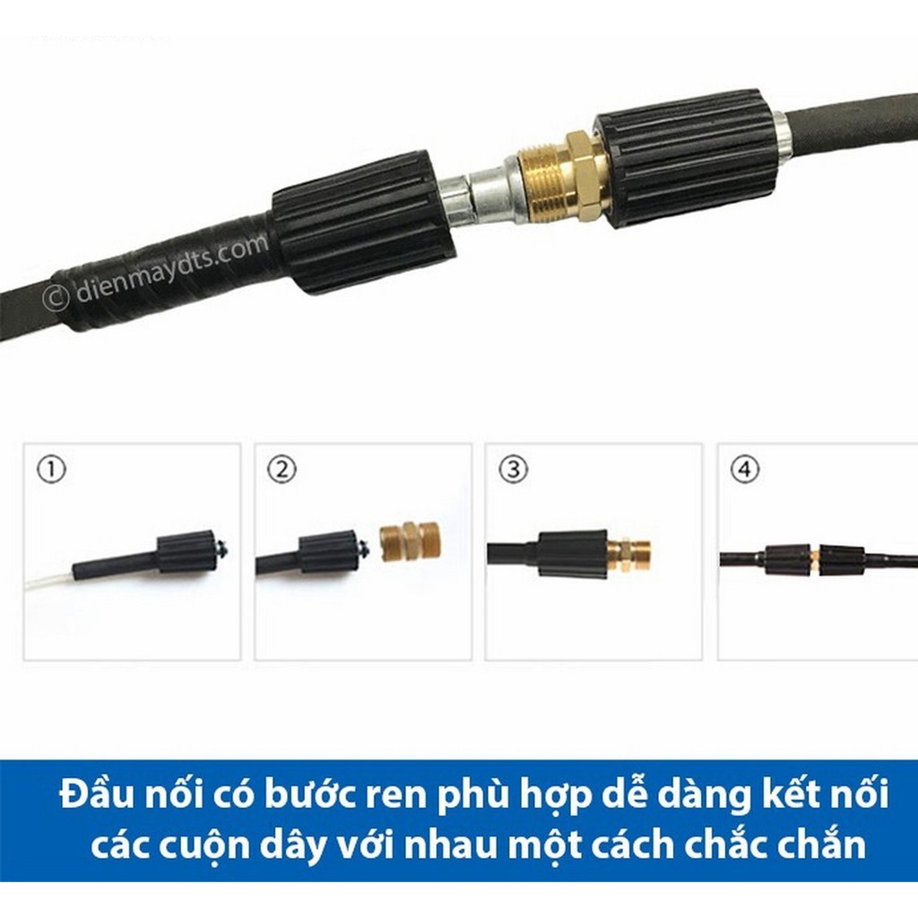 Đầu Nối 2 Dây Xịt Rửa Xe Mini – Đồng Thau
