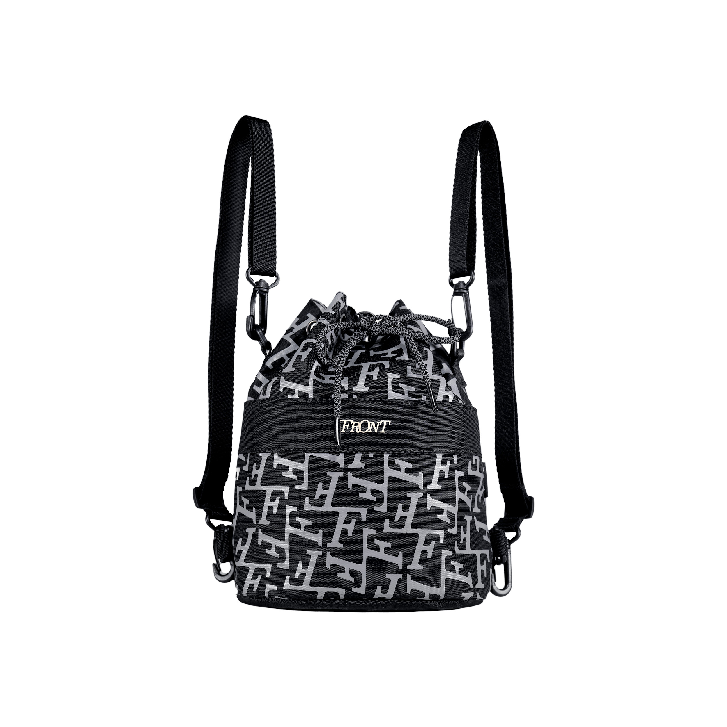 FRONT  The Knight F Abundant Mini Backpack D123 - BLACK - S  ♟ Balo mini FRONT chất liệu Polyester