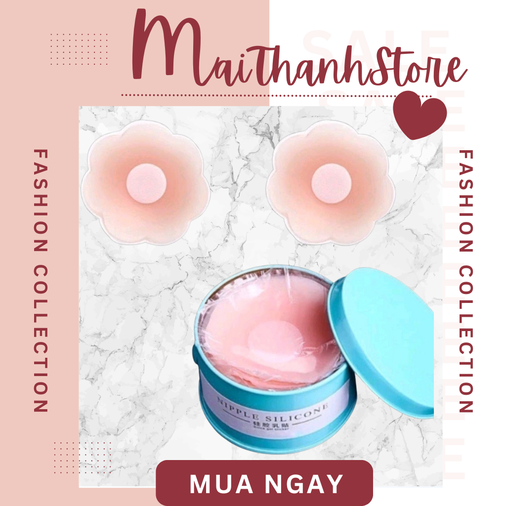 Hộp 10 Miếng ( 5 cặp) Dán Ngực Silicon - Dán Nhũ Hoa