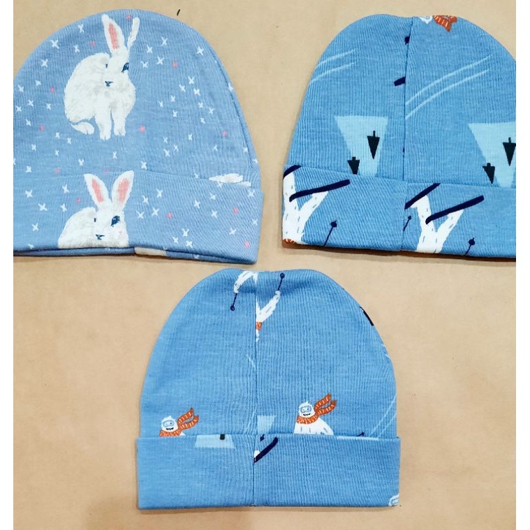 Mũ nỉ cotton 2 lớp thu đông cho bé sơ sinh