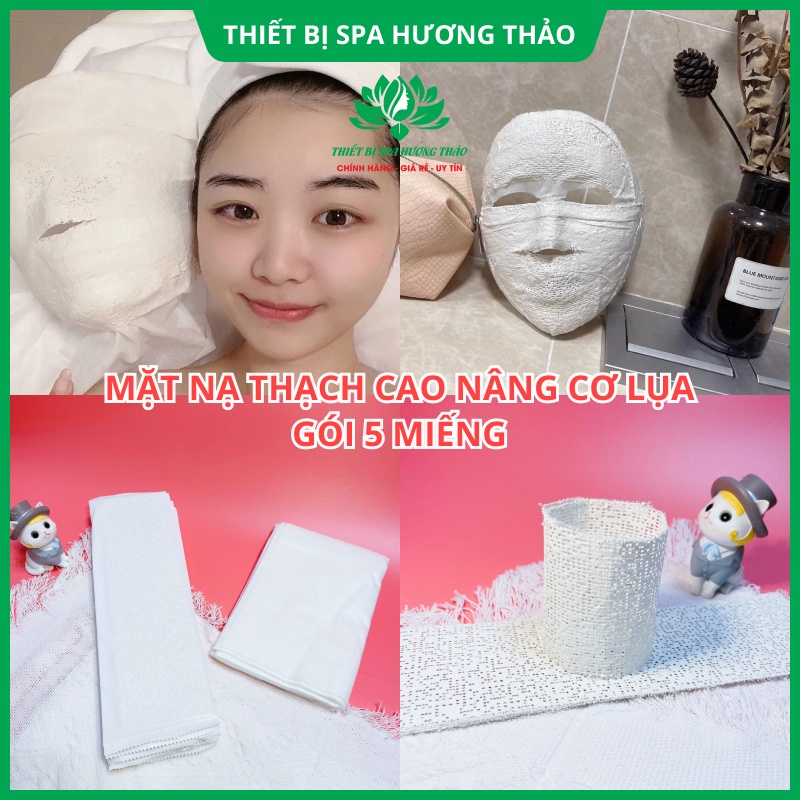 Mặt nạ thạch cao lụa nâng cơ, căng da, thon gọn khuôn mặt - Set 5 miếng