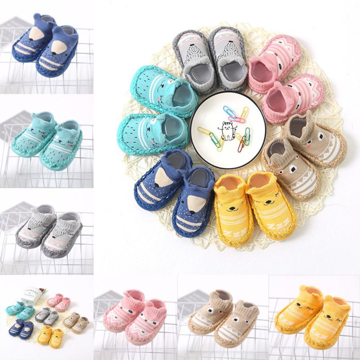 Giày, vớ tập đi đế cao su mềm cho bé