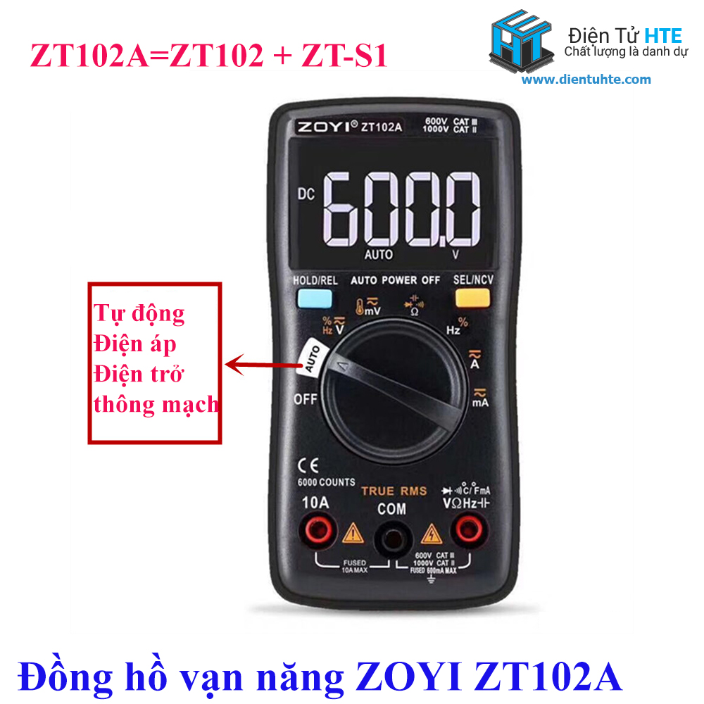 Đồng hồ vạn năng số tự động ZOYI ZT102A