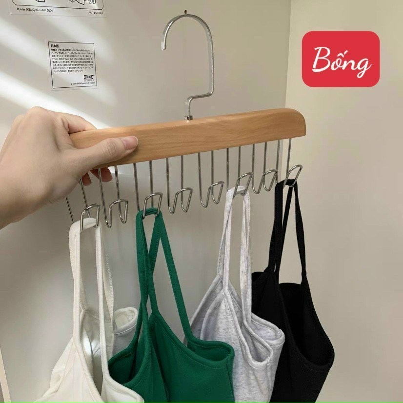 Móc gỗ treo cà vạt thắt lưng đa năng