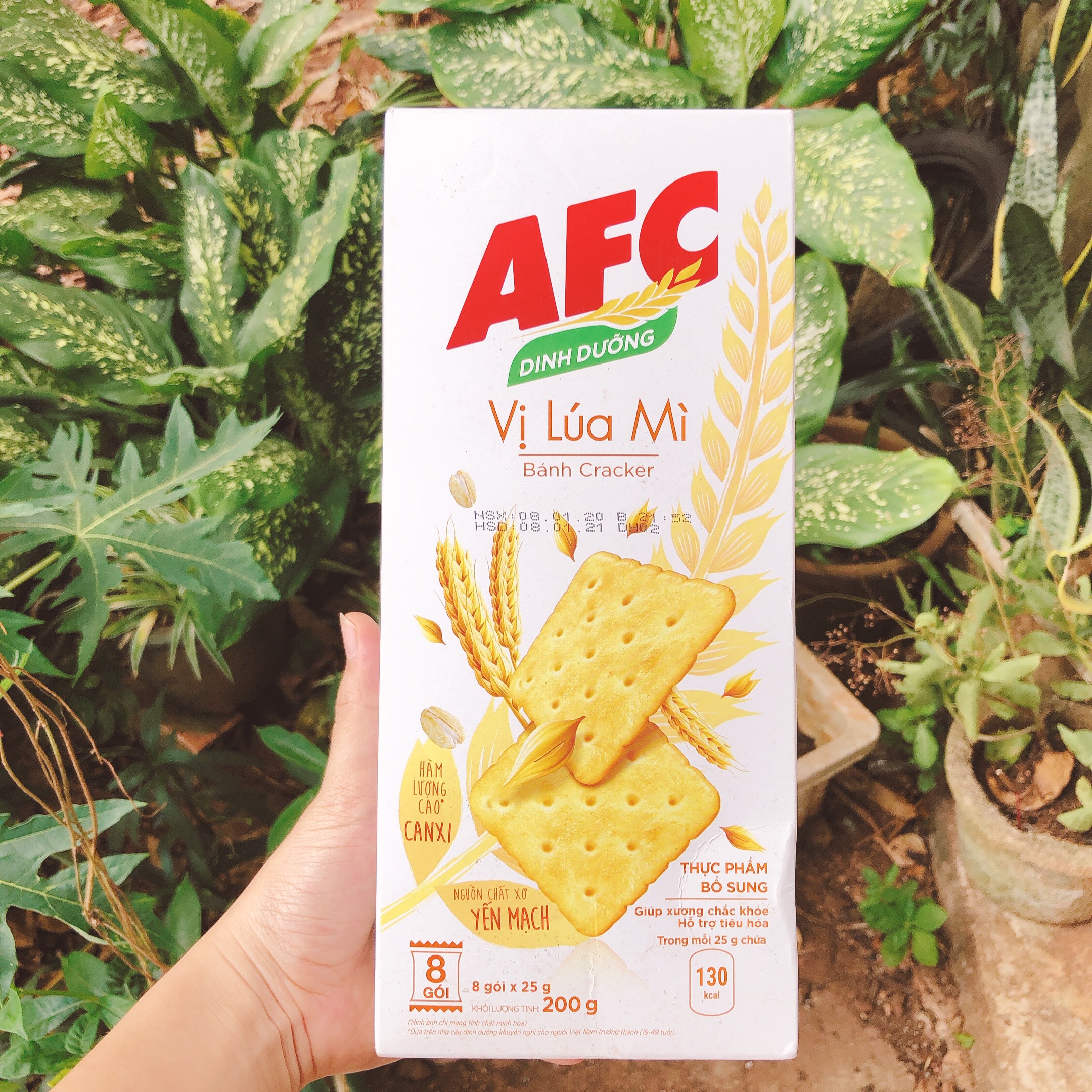 Bánh AFC Dinh Dưỡng 200g(8 gói x 25g) vị rau củ và lúa mì
