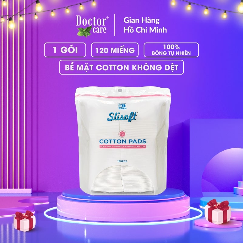 Bông tẩy trang Slisoft 120 miếng
