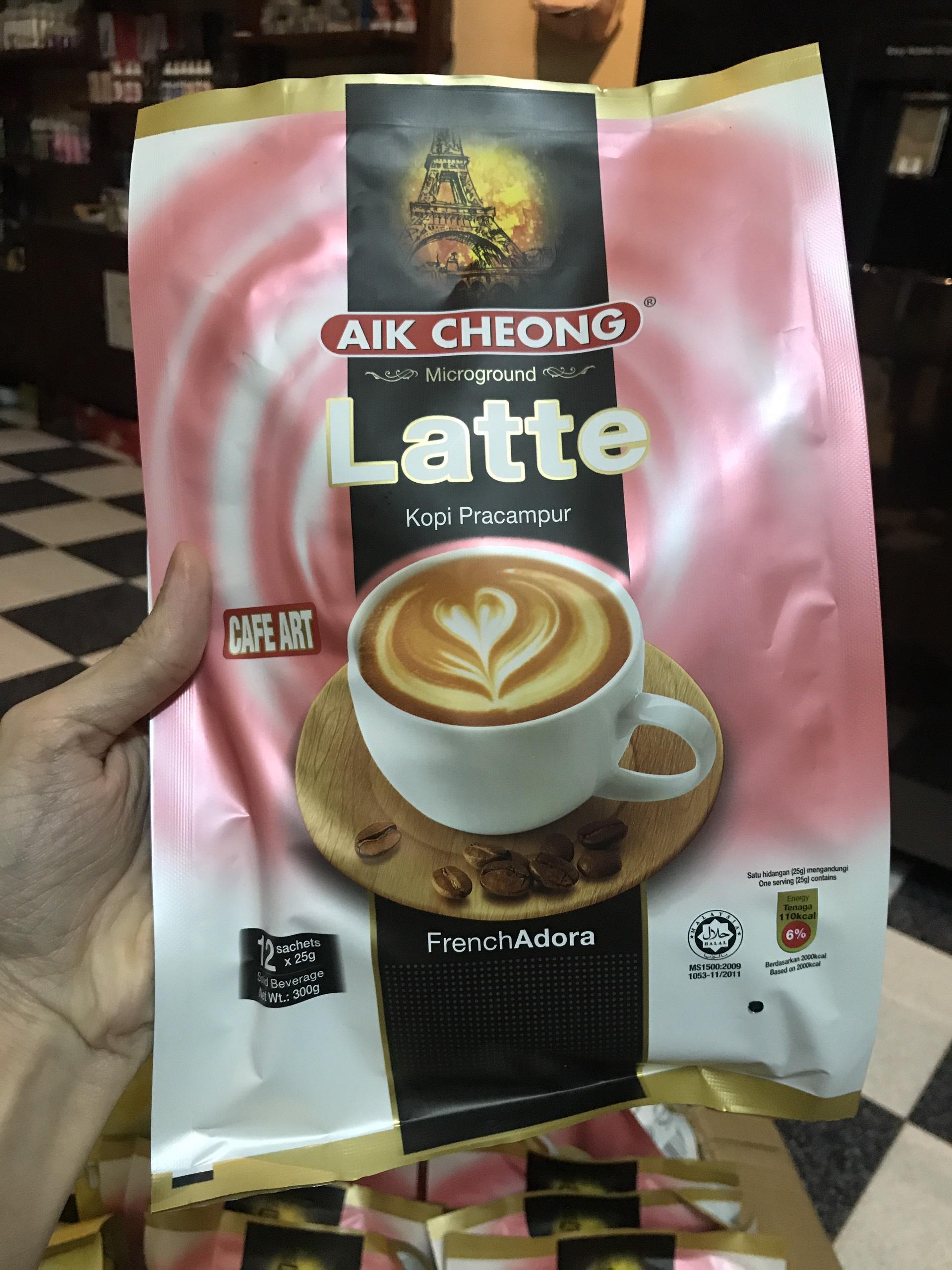 Cà Phê Latte Kopi Pracampur [Aik Cheong -Malaysia] - Bịch 12 Gói * 25g