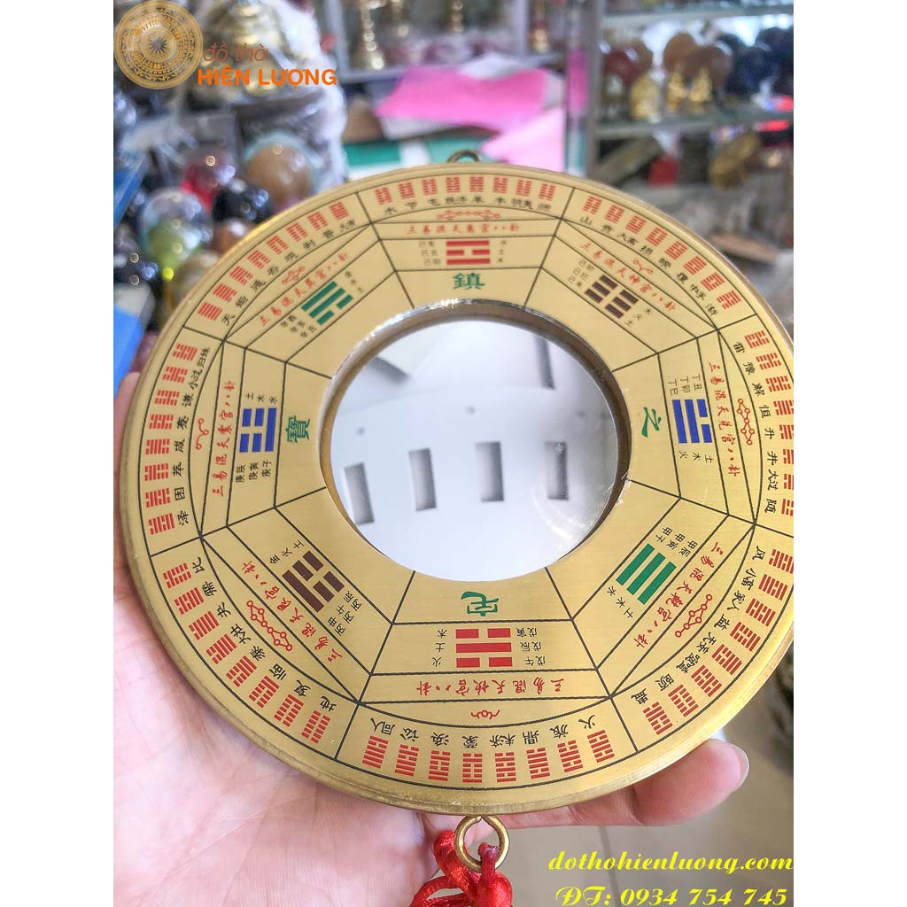 Gương Bát Quái Bằng Đồng Phong Thủy Có Mặt Kính Ở Giữa Đường Kính 13cm, 17cm, 20cm