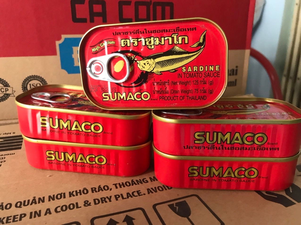 Cá mòi Sốt Cà Thái Lan Sardines Sumaco Hộp 125g (Date 02/2024)