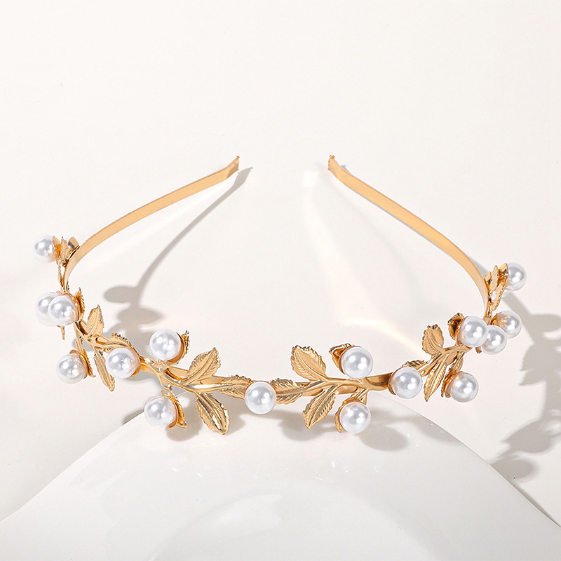 New vàng màu lá headband headpiece vương miện vương miện mũ nữ thần hy lạp đầu đồ trang sức cô dâu cưới tóc phụ kiện