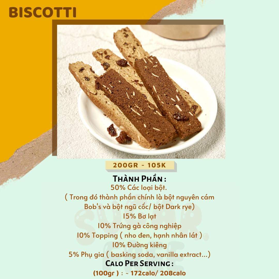 [HCM]Biscotti lúa mì đen nguyên cám