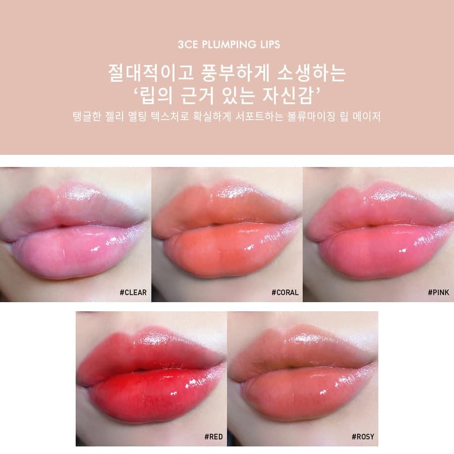 [HCM]Son Dưỡng bóng Môi Có Màu 3CE Plumping Lips #CORAL