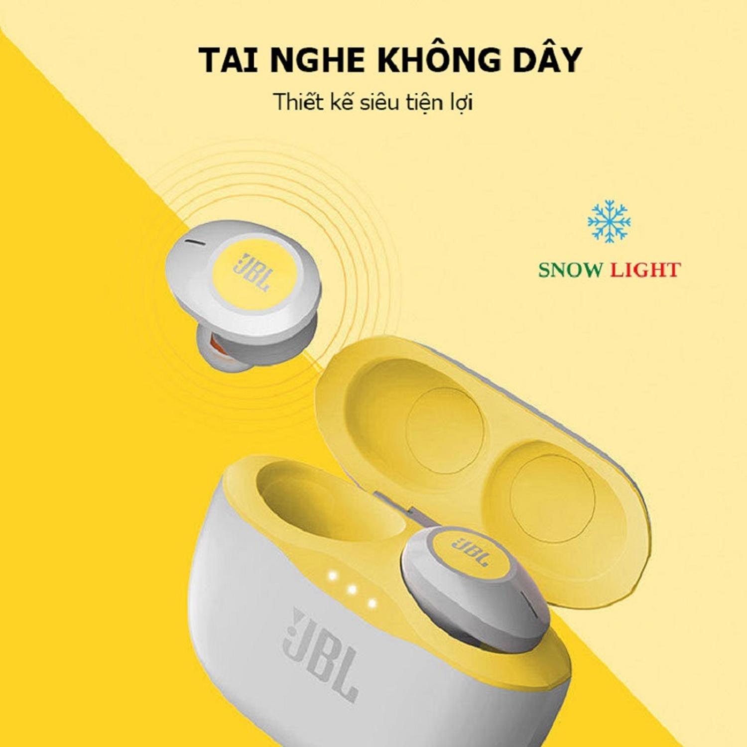 Tai Nghe Bluetooth không dây T120 TWS Light Snow, chơi game nghe nhạc, tai nghe dáng đẹp, tinh tế, âm thanh sắc nét, nút cảm ứng; Phù hợp với mọi loại điện thoại/laptop/máy tính bảng