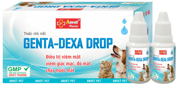 GENTA-DEXA DROP - Chai 10ml - Thu.ốc nhỏ mắt chó mèo, t.rị viêm mắt, đau mắt, chảy nước mắt.