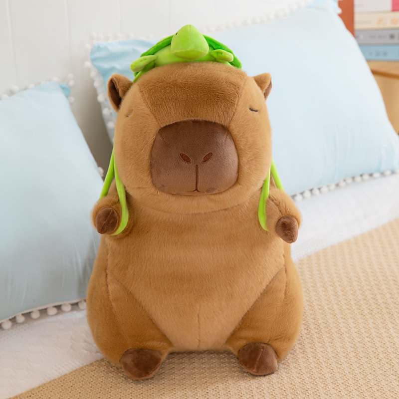 Gấu bông Chuột Capybara đeo túi Rùa Thú bông Chuột lang nước Capybara mềm mịn mẫu mới hot trend