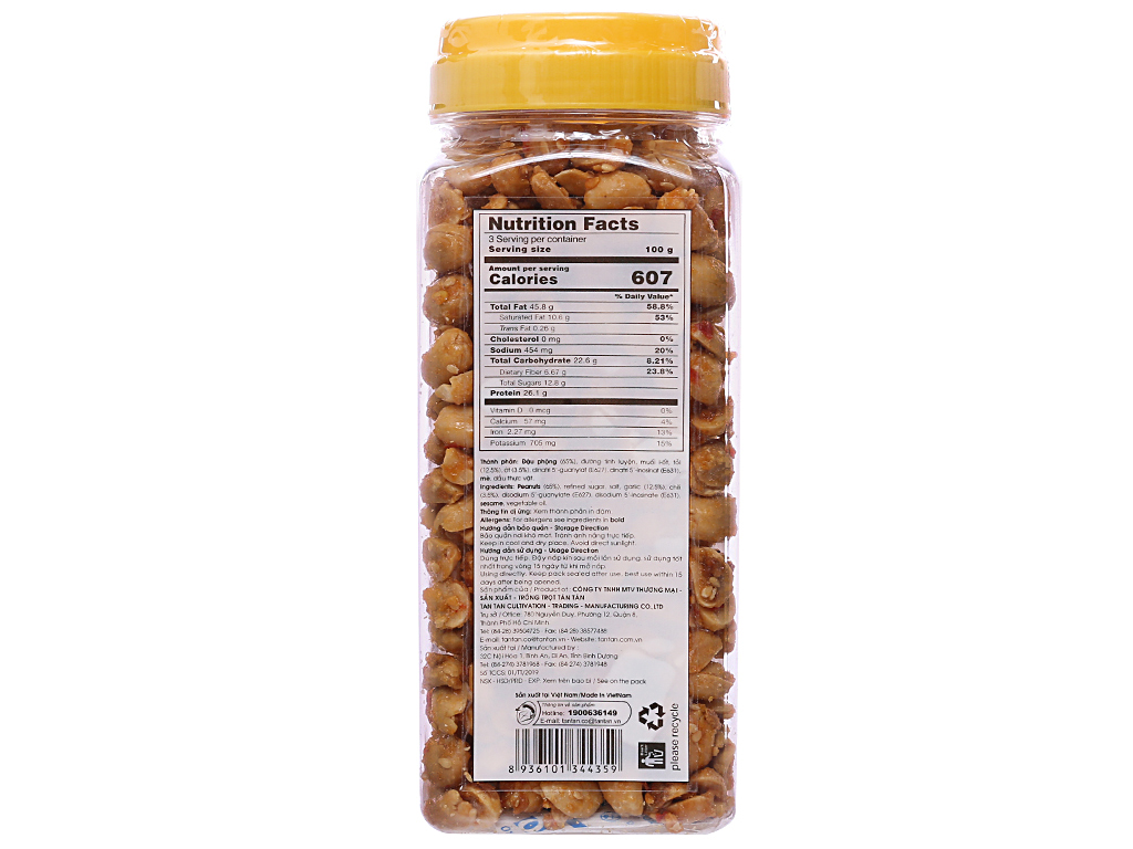 Đậu phộng tỏi ớt Tân Tân hũ 275g
