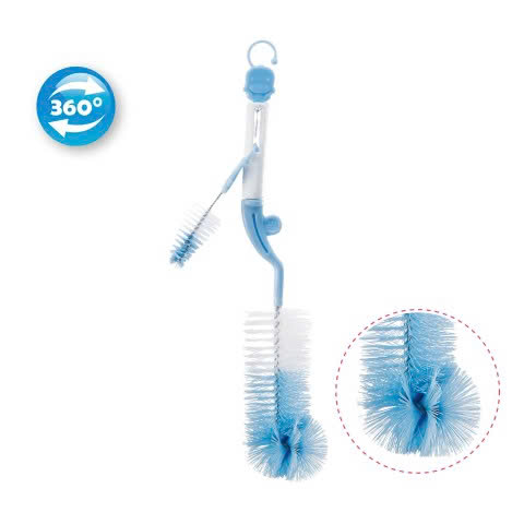 [Xài Cực Bền] Bộ Cọ Rửa Bình Sữa 2 Chi Tiết Có Tay Xoay 2 Chiều (Chính Hãng Kuku)