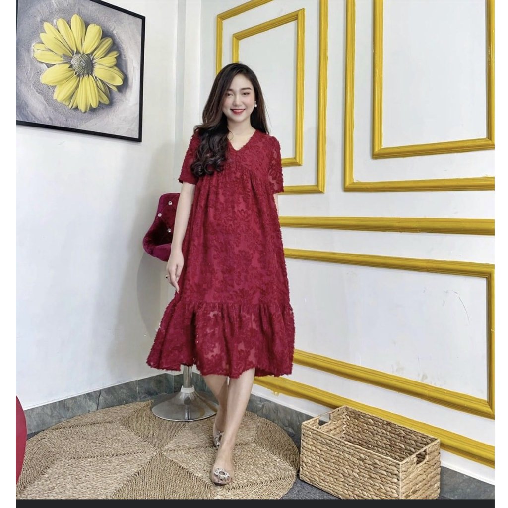 Váy bầu công sở hàng thiết kế dáng xuông