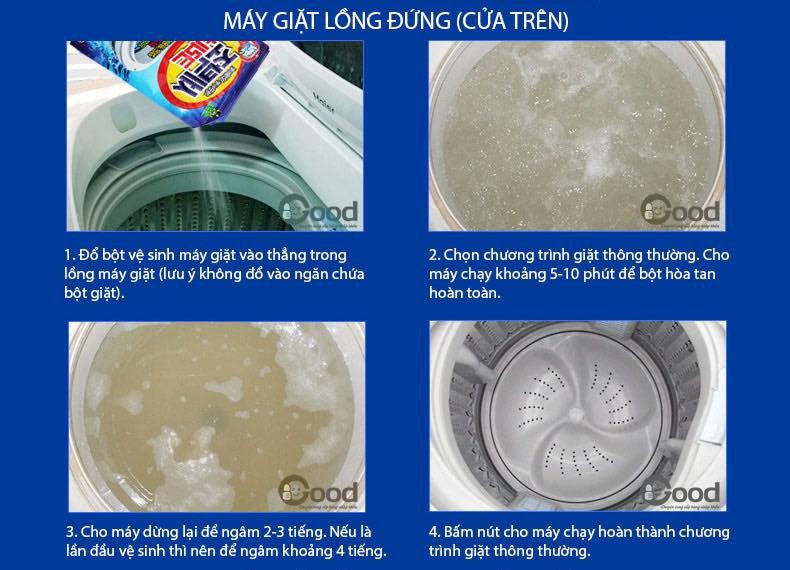 [HCM]ComBo 2 Bịch Bột Tẩy Vệ Sinh Lồng Máy Giặt