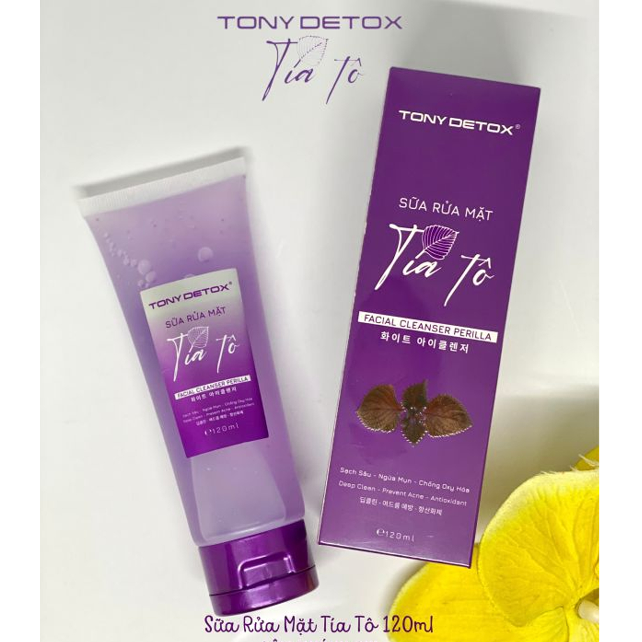 Sữa rửa mặt tía tô tonydetox - 120ml