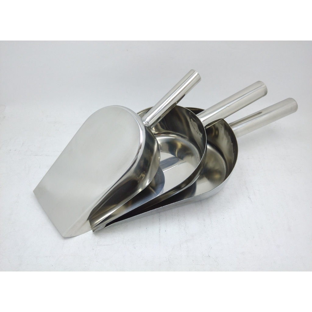 Xẻng Xúc Đá, Xúc Gạo Inox Có Tay Cầm