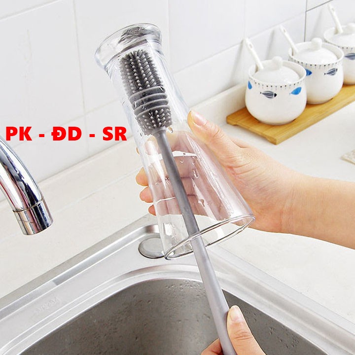 Cọ Rửa Ly, Cốc, Chén, Bình Sữa Silicon Cán Dài Tiện Dụng - Siêu Rẻ