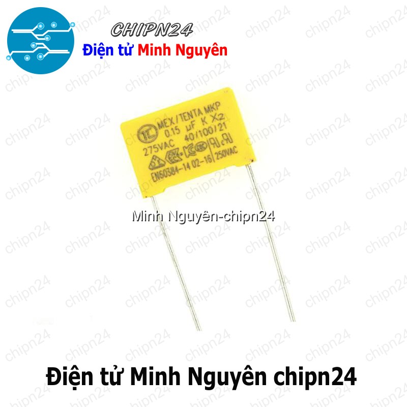 [5 con] (F239) Tụ hộp 154 275VAC 15mm (0.15uF MEX/TENDA MKP K X2 40/100/21) - HH005316