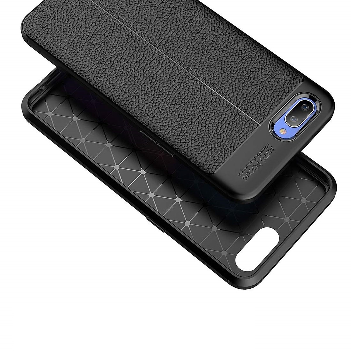 Ốp lưng Oppo A1K/Realme C2 - dẻo đen giả da auto