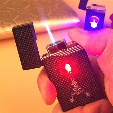 Bật lửa gas khò nhiều hình có đèn LED đổi màu cực đẹp