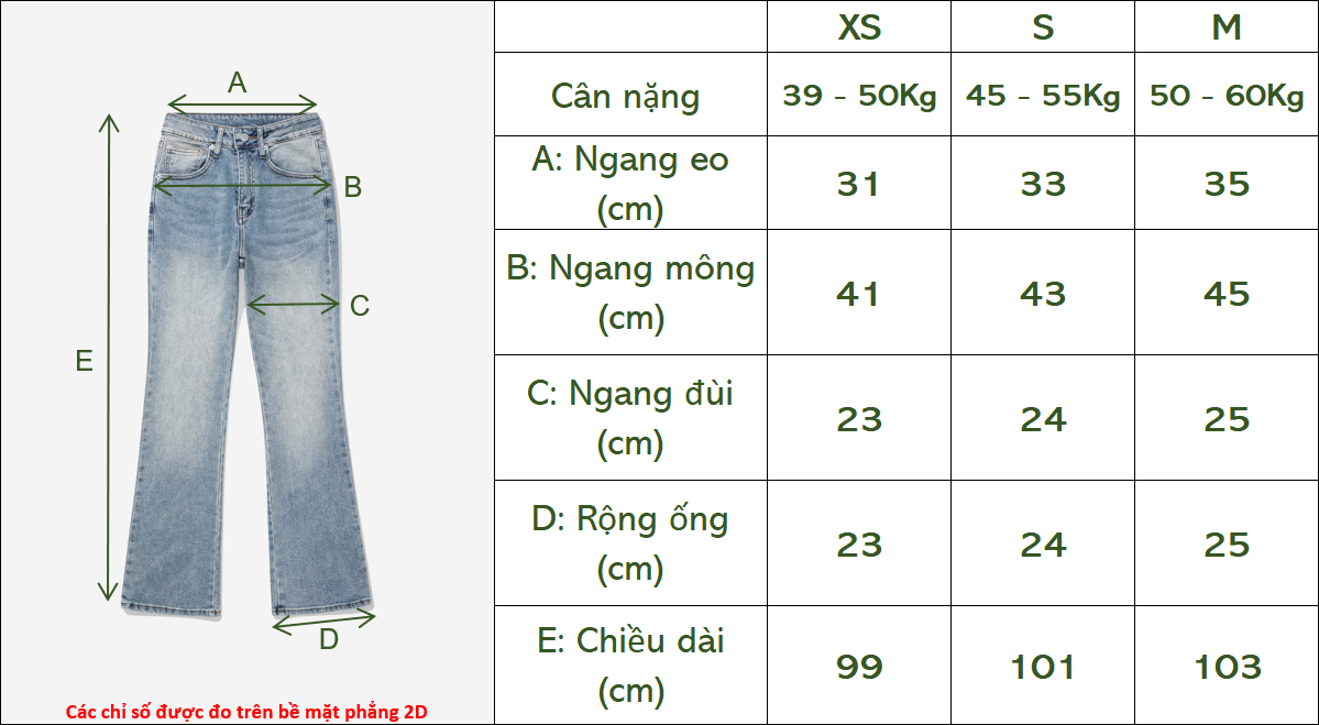 Quần jeans nữ Owlbrand Flare/Indigo