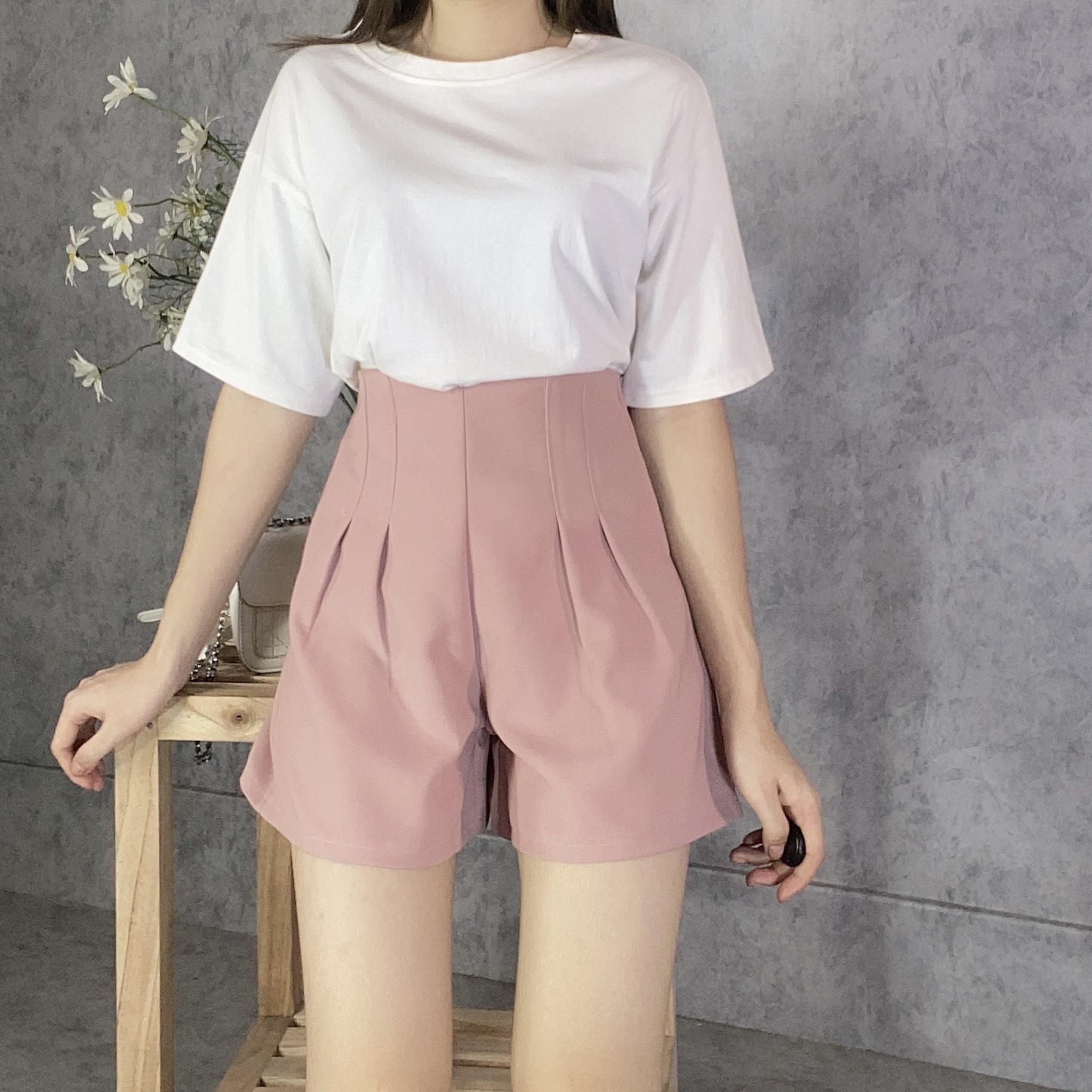 Quần Short 2 ly cạp cao cạp liền khóa sau